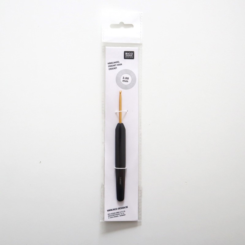 Crochet ergonomique 3,00 mm en aluminium Rico Design