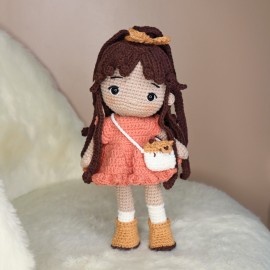 Kit Crochet Cannelle, demoiselle d'automne – Coffret Complet, Patron PDF